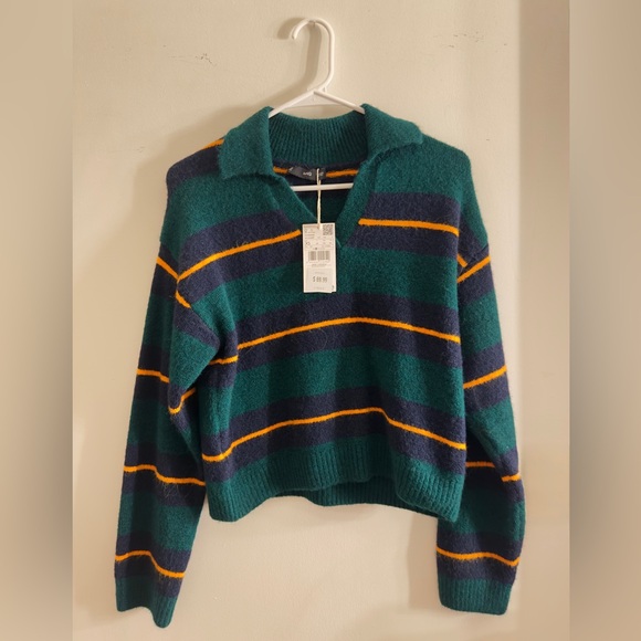 XS MANGO - women’s striped long sleeve polo - Picture 2 of 8